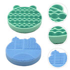 2 Pcs Makeup Brush Storage Rack Cleaning Box Cleaner Pad
