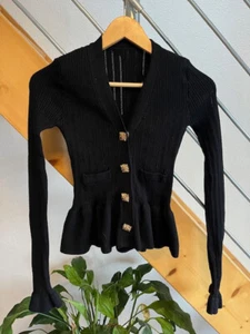 Strickjacke Schwarz Nice, kurzer Cardigan, schwarz - NEU - Bild 1 von 3