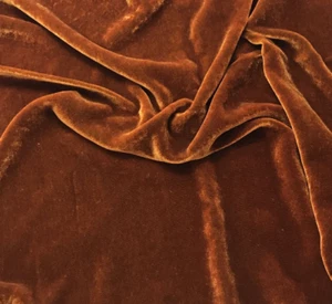 ORANGE RUST Hand Dyed Silk Velvet Fabric - Picture 1 of 1