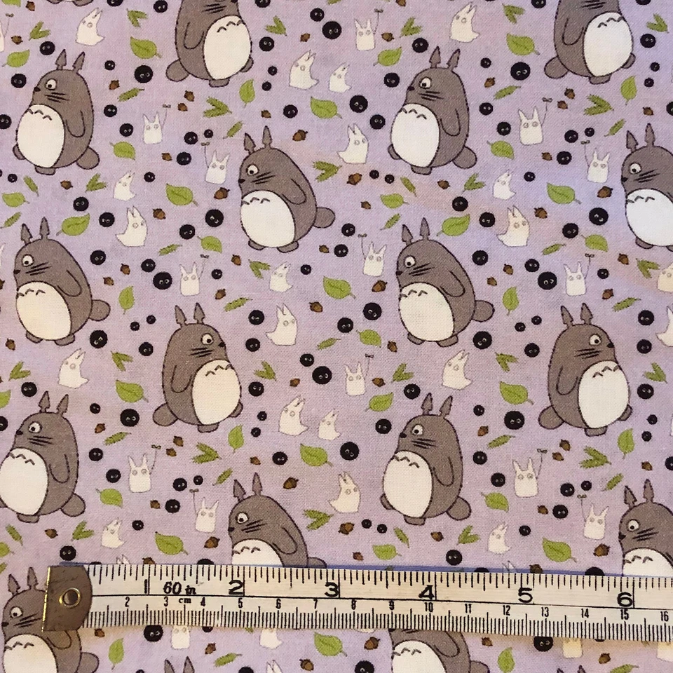 Totoro purple Ghibli character 100% Cotton Fabric, Sew Crafts Half Metre Fat 1/4