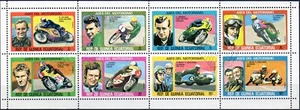 HB República Guinea Ecuatorial hojita bloque año 1976 usada motociclismo - Imagen 1 de 1