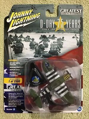 2018 Johnny Lightning P-47D Thunderbolt D-DAY 75 YEARS Diecast 1/64 VAR3 - Image 1 of 4