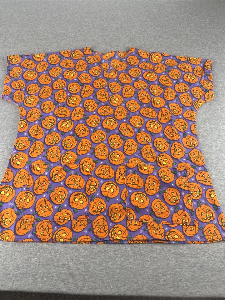 Hand Stitched Halloween/ Pumpkin scrub - Image 1 of 4