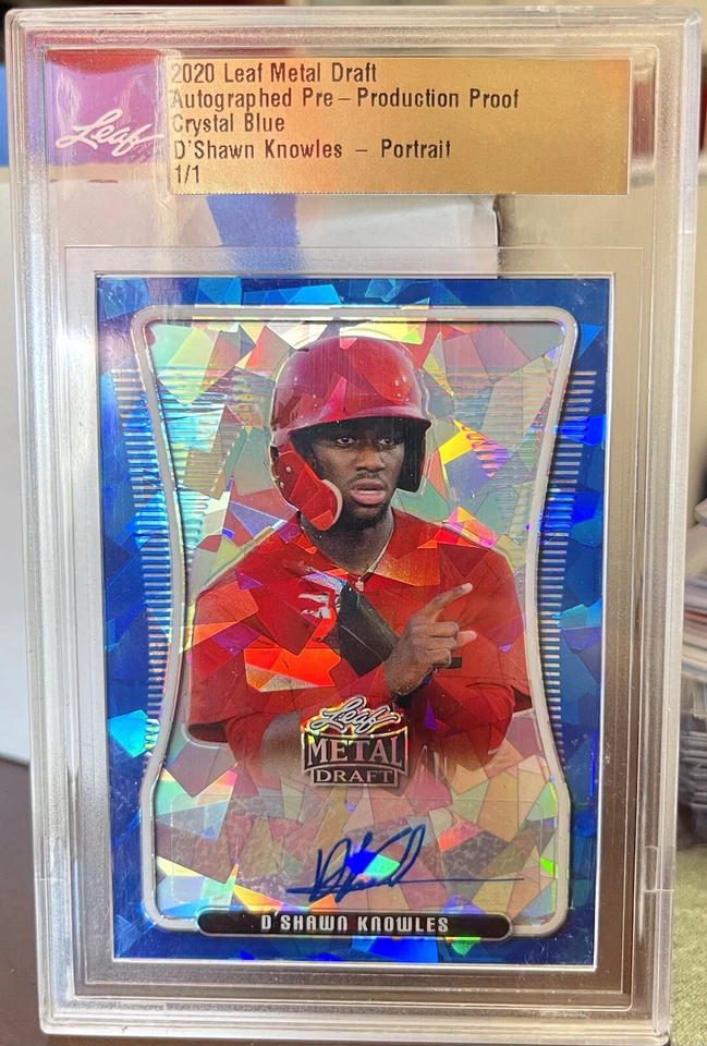 2020 LEAF METAL DRAFT D'SHAWN KNOWLES AUTO 1/1 BLUE CRYSTAL AUTOGRAPH PROOF 🔥 - Image 1 of 2