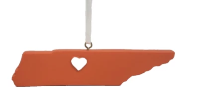 TENNESSEE VOLUNTEERS STATE HEART RESIN ORNAMENT 4.5" KNOXVILLE - Image 1 of 2