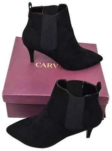 CARVELA Womens Lovely Sagey Slip On Black Suede Stiletto Heel Ankle Boots - Picture 1 of 8