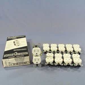 10 P&S White Tamper/Weather Resistant Receptacle Outlets 15A 5-15R 3232TRWR-W - Picture 1 of 4