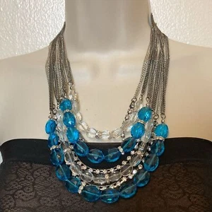 Park Lane Stunning Glass and Sparkly Crystals Multi Layered Statement Necklace - Picture 1 of 7