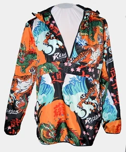Reason Windbreaker hooded jacket SMALL dragon tiger half zip - Picture 1 of 5