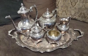 Gorgeous VTG Silver Plated Rogers HERITAGE 5 Piece Tea / Coffee Set XLNT COND! - Picture 1 of 24