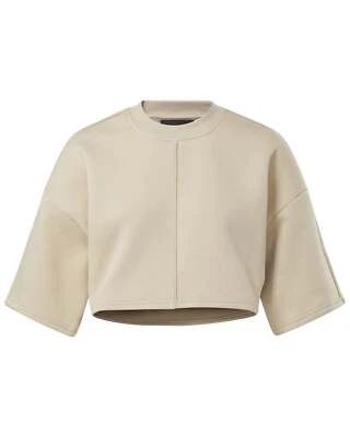 Reebok x Cardi B Cropped Fleece T-Sweatshirt in Modern Beige - Image 1 of 4