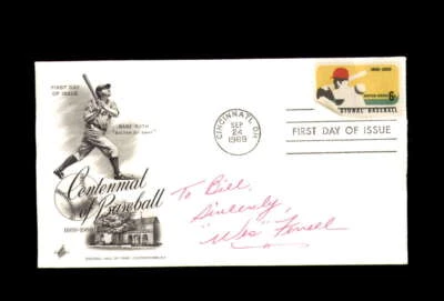Wes Ferrell Signed 1969 Centennial First Day Cover Cache FDC Autograph - Image 1 of 2