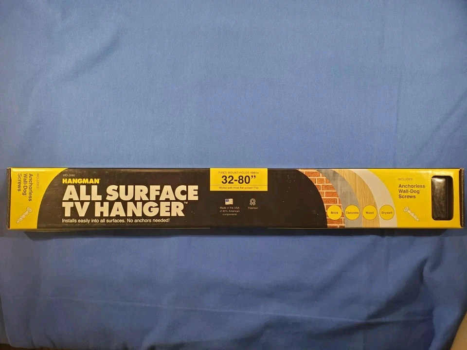 Hangman WD-2060 32-80" All Surface TV Hanger Mount Wall-Dog No studs or anchors