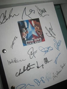 Captain American Civil War signiertes Filmskript X16 Chris Evans Robert Downey RPT - Bild 1 von 1