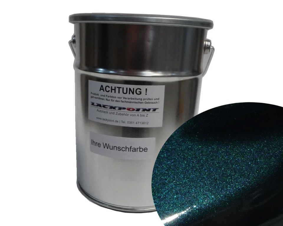 1 L Spritzfertig Basislack Schwarz Grün Metallic Autolack Lackpoint Tuning geei - Bild 1 von 1