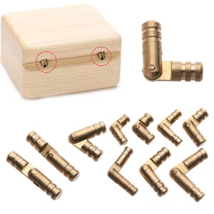 10Pcs Brass Barrel Cabinet Hinge Small Box Hidden Concealed Invisible Hinges New - Picture 1 of 21