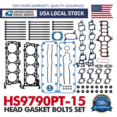 Juego de pernos de junta de cabeza Fit 2000-04 Ford F150 F350 Expedition Excursion E150 5,4 L Foto 1 de 4