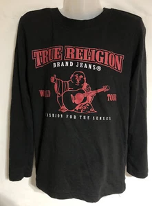 True Religion Buddha Black Long Sleeve Graphic T-shirt Boys Girls Kids Size S - Picture 1 of 9