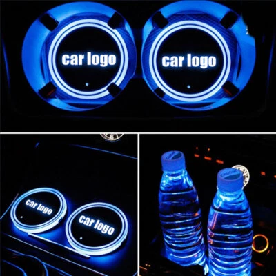 2x Car Auto Interior LED Cup Holder Coaseter Titan Ambient Decoration Lights Kit Foto 1 de 4