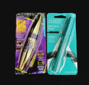 Lot of 2 Mascara - 226 Very Black Maybelline Colossal Big Shot + 020 Black Almay - Picture 1 of 5