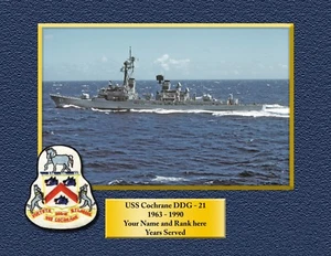  USS COCHRANE DDG21 Custom Personalized Print of US Navy Ships Gift  - Picture 1 of 12