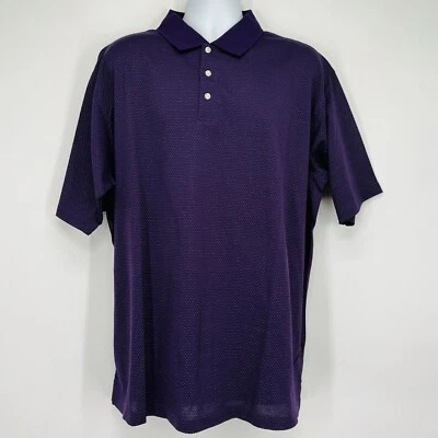 Alan Flusser Golf Performance Mens Size XXL Purple Polo Shirt Mini Dots NWOT - Image 1 of 4