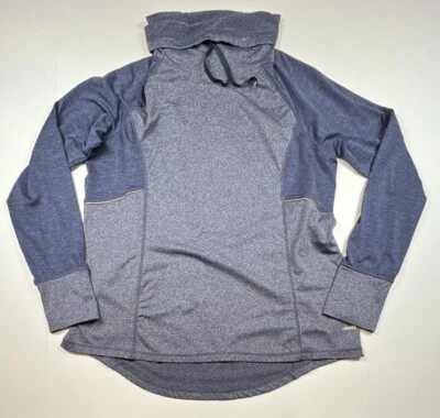 Avia Women’s Large Athletic Top Blue Long Sleeves Thumbholes Mock Neck Pullover - Image 1 of 4