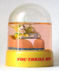 Snow Globe Dog and Cat Roller Coaster  You Thrill Me!  Collectible Vintage #101