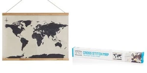 Mapa de punto de cruz registra tu viaje en hilos mapa del mundo por Suck UK - Imagen 1 de 3
