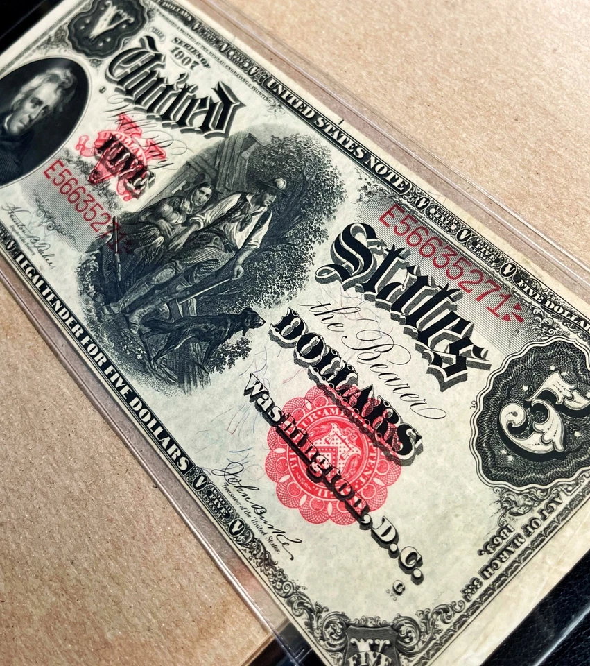 Fr. 88 1907 $5 Legal Tender "WOODCHOPPER" - VF - Image 1 of 3