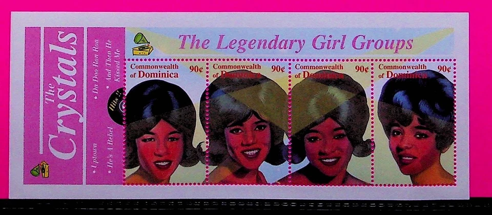 DOMINICA Sc 2242 NH MINISHEETS OF 2000 - MUSIC - THE CRYSTALS - (ZN25) - Image 1 of 1