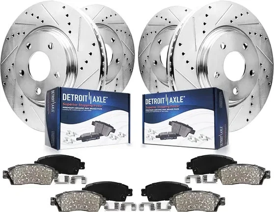 Front & Rear Drilled Rotors + Brake Pads for Dodge Ram 1500 Durango Chrysler.. - Image 1 of 4