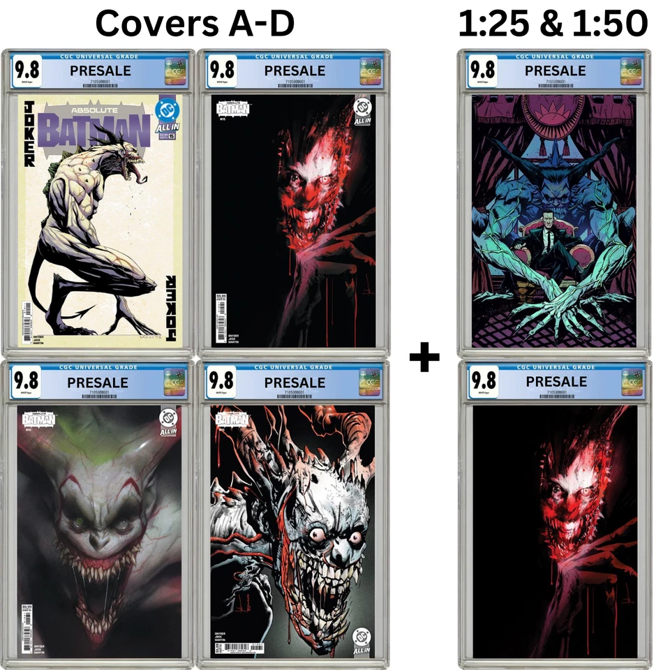 CGC 9.8 Master Set Absolute Batman 15 Dragotta Jock variant 25 50 PRESALE 12/10