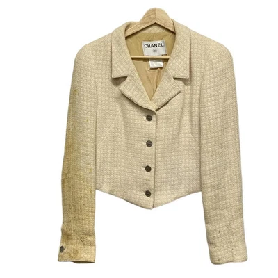 Auténtica chaqueta para mujer Chanel P14814 rosa claro crema Foto 1 de 4