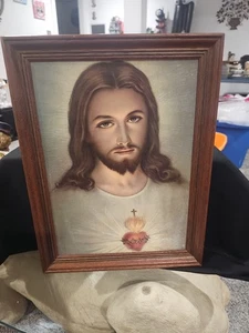Sacred Heart of Jesus Oil Painting - Picture 1 of 8