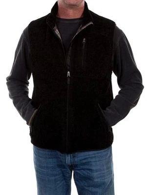 Chaqueta Chaleco Scully Reversible Negra Sherpa a Cuadros Acolchada Cremallera Occidental Talla M Foto 1 de 4