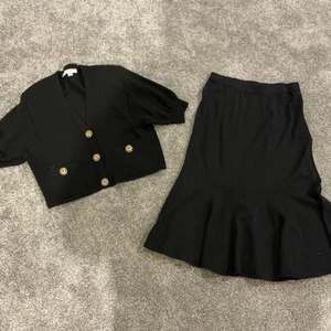 VINTAGE St John Collection gebrauchte Jacke & neu mit Etikett Rock Größe 6 Strickanzug USA - Bild 1 von 8