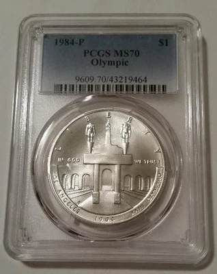1984 P Olympics Commemorative Silver Dollar MS70 PCGS - Image 1 of 2