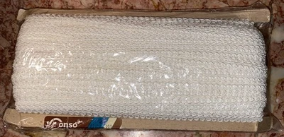 1/2" CONSO White GIMP TRIM DRAPERY UPHOLSTERY TRIM French 26 yards - Image 1 of 4