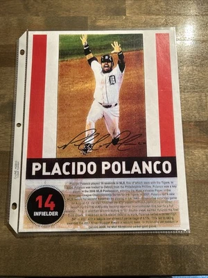 Placido Polanco Detroit Tigers 8.5x11 Auto Photo Flyer - Image 1 of 2