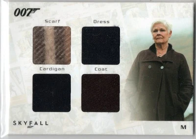 JAMES BOND AUTOGRAPHS & RELICS SQC3 JUDI DENCH M SKYFALL QUAD COSTUME 080/200 - Image 1 of 2