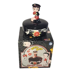 Betty Boop Biker Betty Porcelain Candy Dish Container W/Box 2006 King Features - Picture 1 of 10
