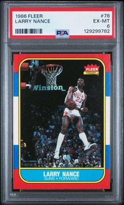 1986 Fleer #78 Larry Nance RC PSA 6 - Image 1 of 2
