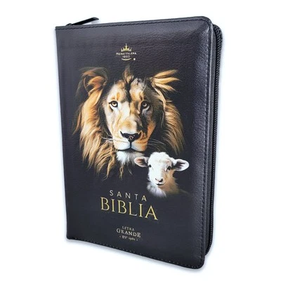 MUNDO BIBLIA Biblia con Cierre Compacta 10 puntos RV1960 imit piel leon y cordero con indice