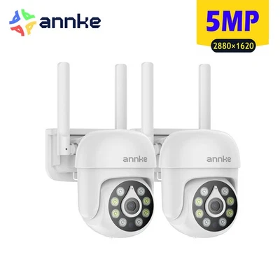 2X ANNKE 5MP WiFi Security Camera Outdoor Two Way Audio Color Night Vision - Image 1 of 4