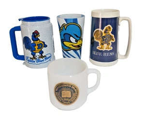 Rare & Vintage - University Of DELAWARE - Becher + Glas 4 Stück - U of DE Youdee - Bild 1 von 11