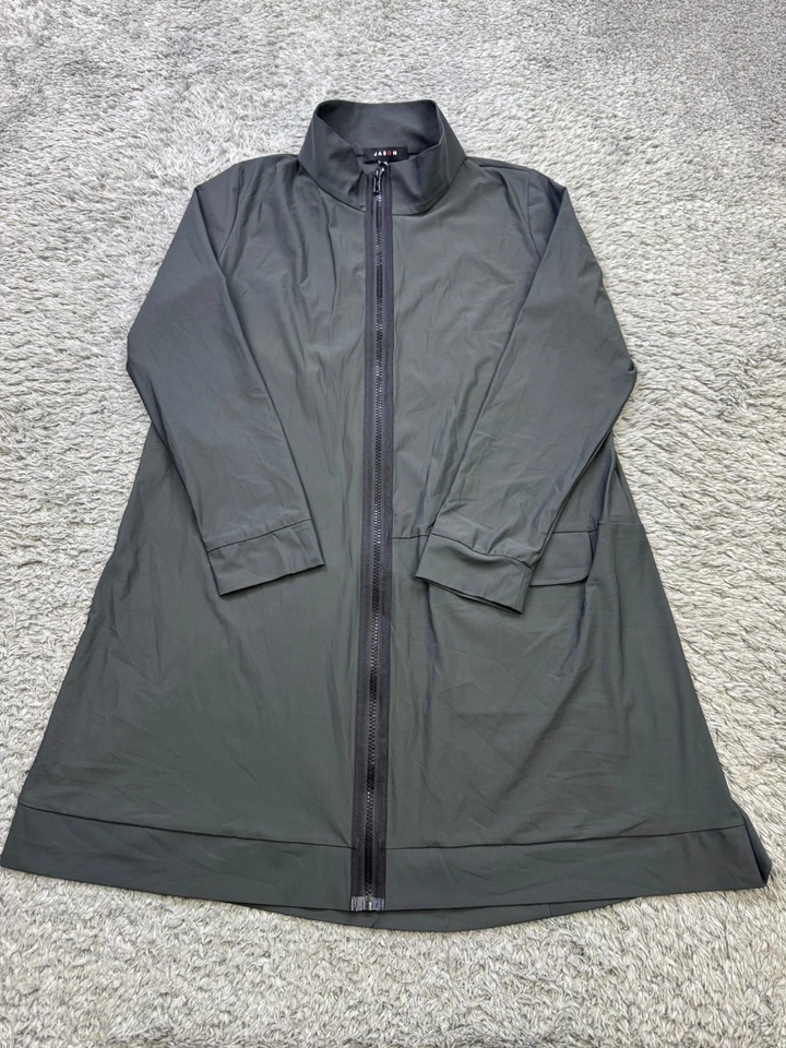 Cómoda Chaqueta EE. UU. Mujer XS Gris Carbón Jason Cremallera Completa Cuello Simulado Cortavientos Foto 1 de 4