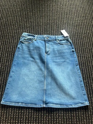 Falda Liz Claiborne Mujer Azul Denim Línea A Cinco Bolsillos Elastizada Talla 10 Nueva con Etiquetas Foto 1 de 4