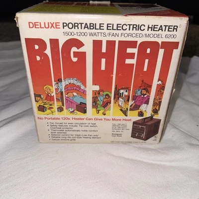 Винтажный большой тепла электрический нагреватель модель 6200 - проверено работает! 1500 Вт древесина - Изображение 1 из 4