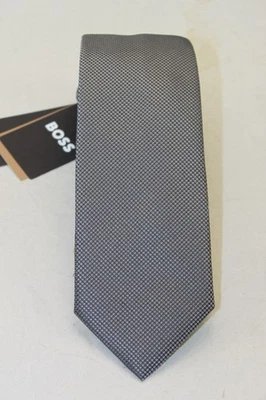 Corbata para hombre Hugo Boss gris plata mezcla seda Foto 1 de 4